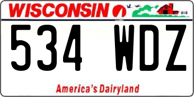 WI license plate 534WDZ
