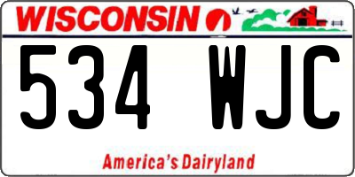 WI license plate 534WJC