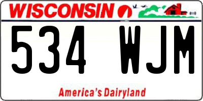 WI license plate 534WJM