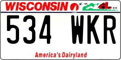 WI license plate 534WKR