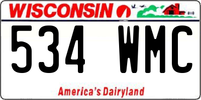 WI license plate 534WMC