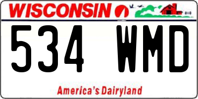 WI license plate 534WMD