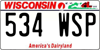 WI license plate 534WSP