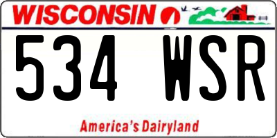 WI license plate 534WSR