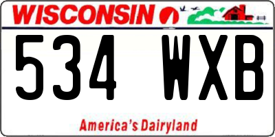 WI license plate 534WXB