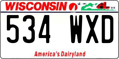 WI license plate 534WXD