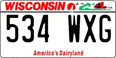 WI license plate 534WXG