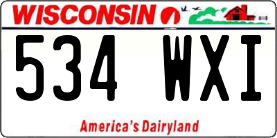 WI license plate 534WXI