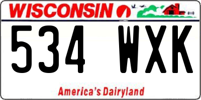 WI license plate 534WXK