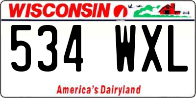 WI license plate 534WXL