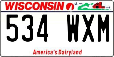WI license plate 534WXM