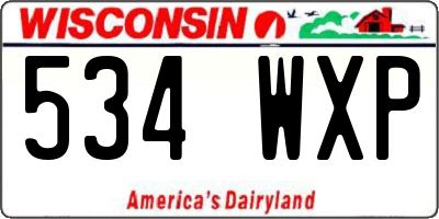 WI license plate 534WXP