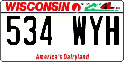WI license plate 534WYH
