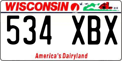 WI license plate 534XBX