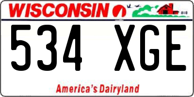 WI license plate 534XGE