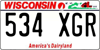 WI license plate 534XGR
