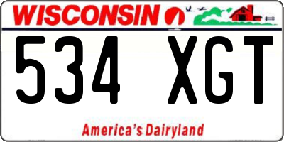 WI license plate 534XGT