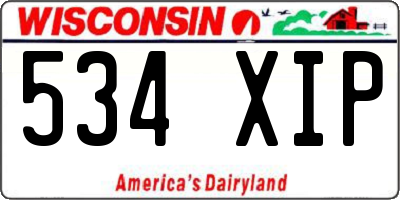 WI license plate 534XIP