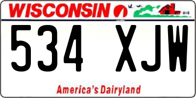 WI license plate 534XJW