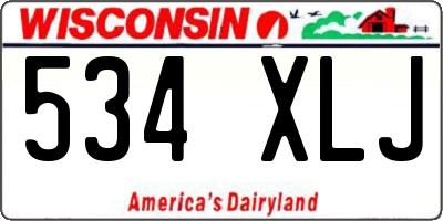 WI license plate 534XLJ