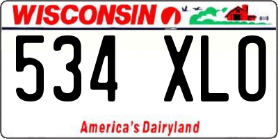 WI license plate 534XLO