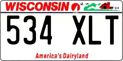 WI license plate 534XLT