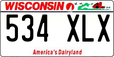 WI license plate 534XLX