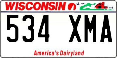 WI license plate 534XMA