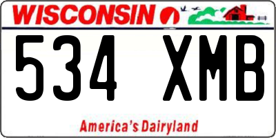 WI license plate 534XMB