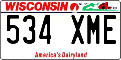 WI license plate 534XME