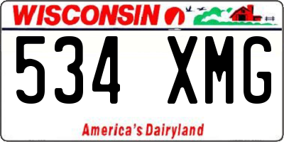 WI license plate 534XMG