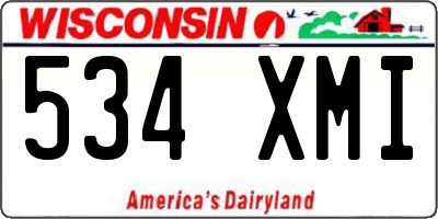 WI license plate 534XMI