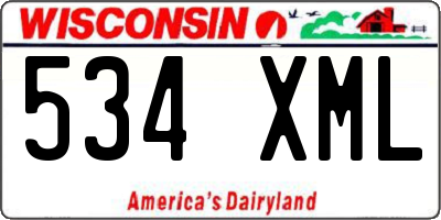 WI license plate 534XML