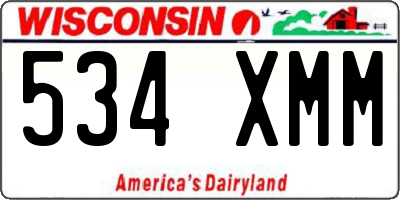 WI license plate 534XMM