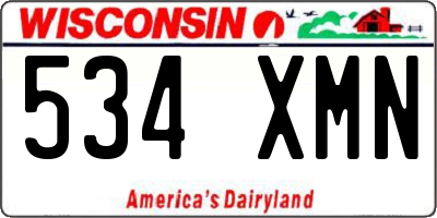 WI license plate 534XMN