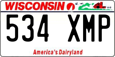 WI license plate 534XMP