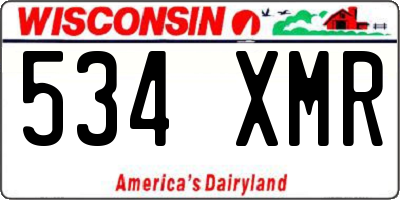 WI license plate 534XMR