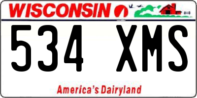 WI license plate 534XMS