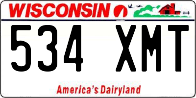 WI license plate 534XMT