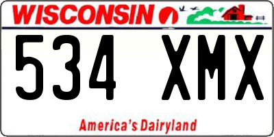 WI license plate 534XMX