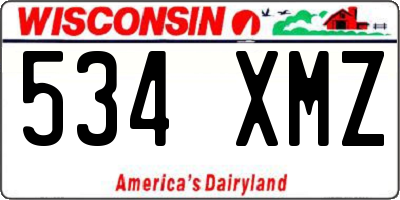WI license plate 534XMZ