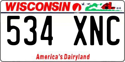 WI license plate 534XNC