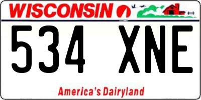 WI license plate 534XNE