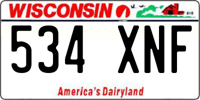 WI license plate 534XNF
