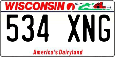 WI license plate 534XNG