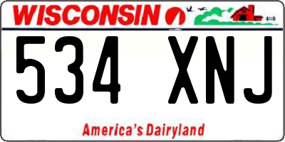 WI license plate 534XNJ