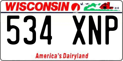WI license plate 534XNP