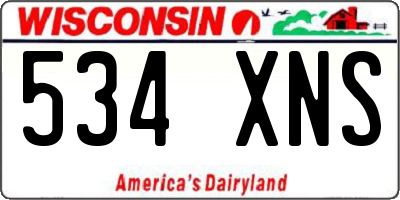 WI license plate 534XNS