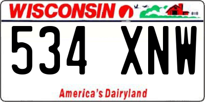 WI license plate 534XNW