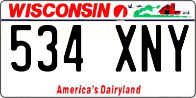WI license plate 534XNY